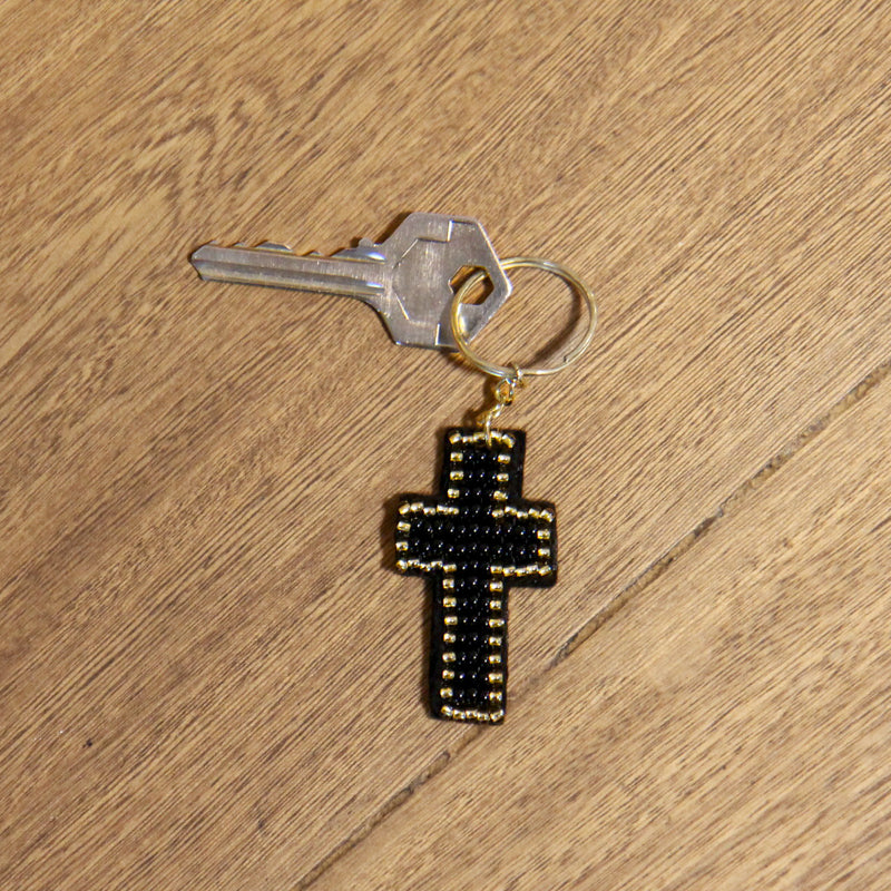 Cross Keychain, Black