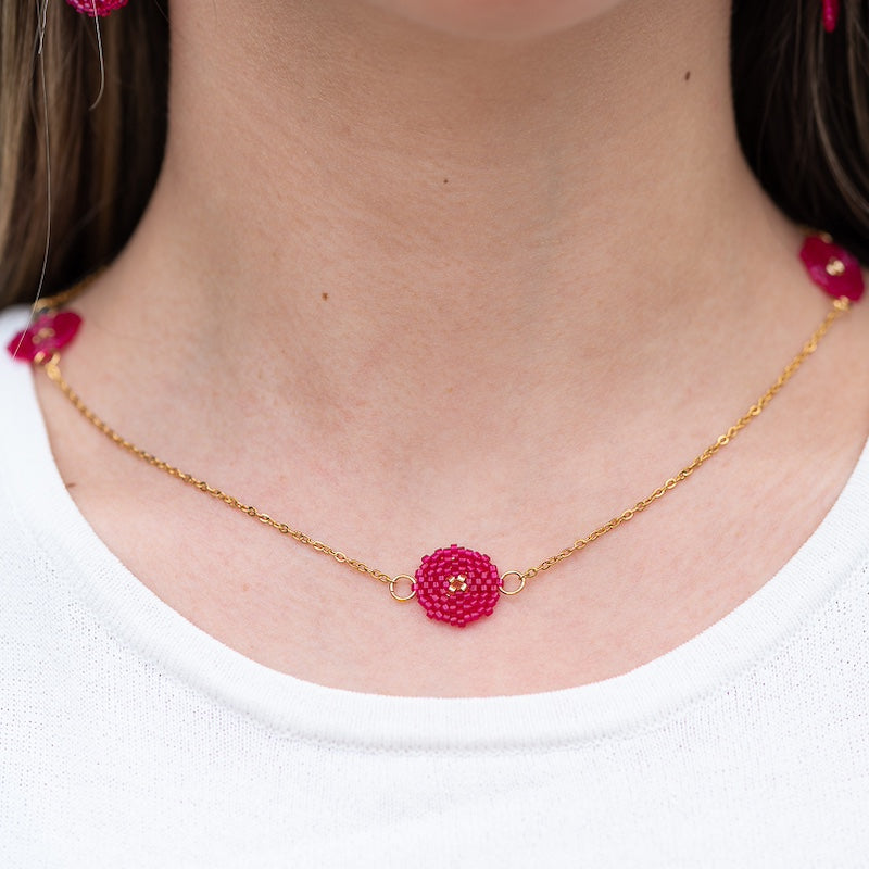 Pink Hortensia Necklace
