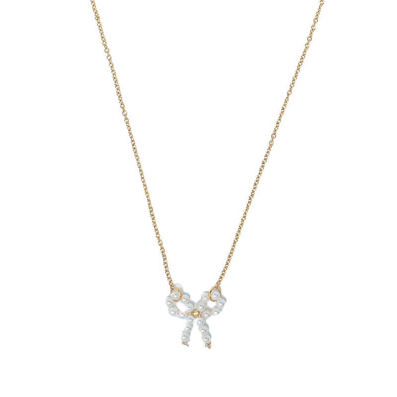 Pretty Pearl Bow Necklace